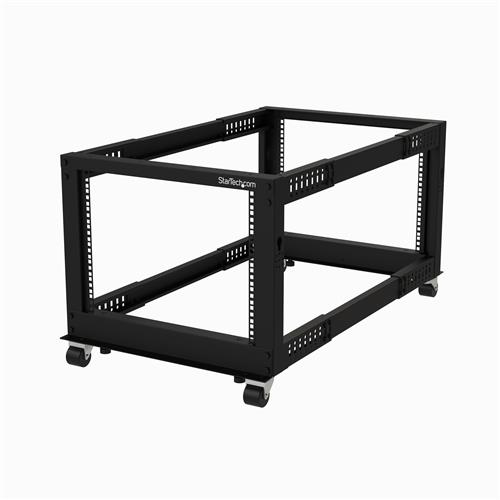 StarTech.com 8U 4-Post Server Rack 19in Open Frame Rack with 40in (101cm) Mounting Depth and 1200lb (544kg) Weight Capacity Mobile or Floor Mount IT Rack