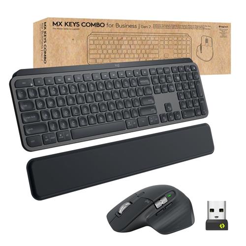 Logitech MX Keys Combo For Business Gen 2 keyboard Mouse included Office RF Wireless + Bluetooth QWERTY UK International Graphite