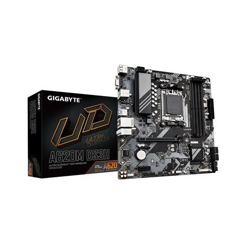 GIGABYTE A620M DS3H Motherboard - Supports AMD Ryzen 8000 CPUs 5+2+2 Phases Digital VRM up to 7600MHz DDR5 (OC) 1xPCIe 4.0 M.2 GbE LAN USB 3.2 Gen 1