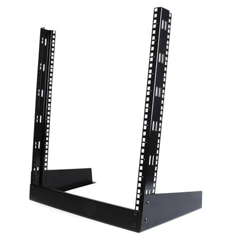 StarTech.com 12U 19" Desktop Open Frame Rack - 2 Post Free-Standing Network Rack Switch Depth for Patch Panel/Data/AV/Communication/Studio Equipment 110lb(50kg) Capacity w/Cage Nuts/Screws Freestanding rack 12U 50 kg 2.69 kg Black