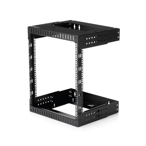 StarTech.com 2-Post 12U Heavy-Duty Wall Mount Network Rack 19" Open Frame Server Rack with Adjustable Depth Wall Mount Data Rack for IT / AV / Patch Panel / Computer Equipment - Cage Nuts and Screws Included Wall mounted rack 12U 90 kg 14.6 kg