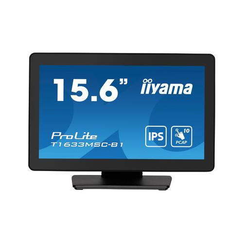 iiyama ProLite T1633MSC-B1 computer monitor 39.6 cm (15.6") 1920 x 1080 pixels Full HD LCD Touchscreen Black