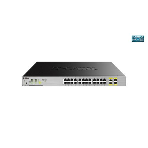 D-Link 24-Port Desktop Gigabit Unmanaged PoE Switch with 2 x 100/1000Mbps Combo Ports Unmanaged Gigabit Ethernet (10/100/1000) Power over Ethernet (PoE) Rack mounting