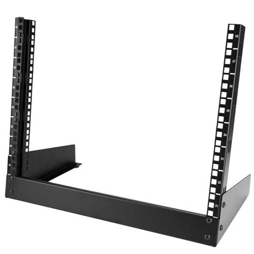 StarTech.com 2-Post 8U Desktop Server Rack Small Open Frame 19in Computer Rack Compact Network Rack for AV / Studio / Data / IT Equipment - Free Standing Two-Post Home/Office Rack
