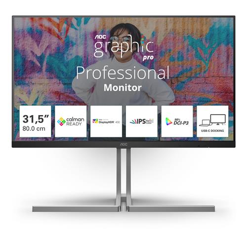 AOC U3 U32U3CV computer monitor 80 cm (31.5") 3840 x 2160 pixels 4K Ultra HD LCD Black