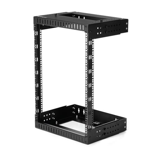 StarTech.com 2-Post 15U Heavy-Duty Wall Mount Network Rack 19" Open Frame Server Rack with Adjustable Depth Wall Mount Data Rack for IT / AV / Patch Panel / Computer Equipment - Cage Nuts and Screws Included