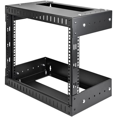 StarTech.com 2-Post 8U Heavy-Duty Wall Mount Network Rack 19" Open Frame Server Rack with Adjustable Depth Wall Mount Data Rack for IT / AV / Patch Panel / Computer Equipment - Cage Nuts and Screws Included