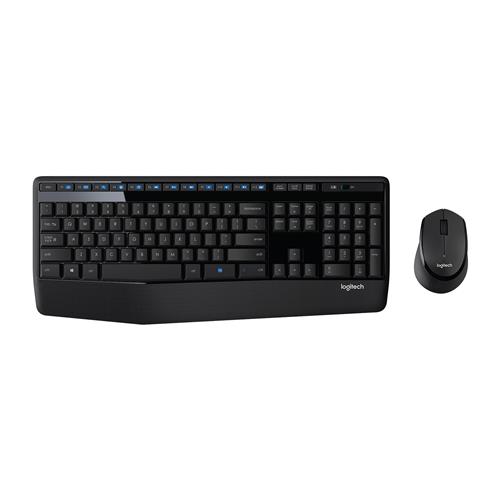 Logitech Wireless Combo MK345. Keyboard form factor: Full-size (100%). Keyboard style: Straight. Connectivity technology: Wireless Device interface: RF Wireless. Wrist rest. Recommended usage: Office. Product colour: Black. Mouse included