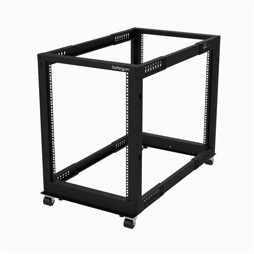 StarTech.com 15U 4-Post Server Rack 19in Open Frame Rack with 40in (101cm) Mounting Depth and 1200lb (544kg) Weight Capacity Mobile or Floor Mount IT Rack