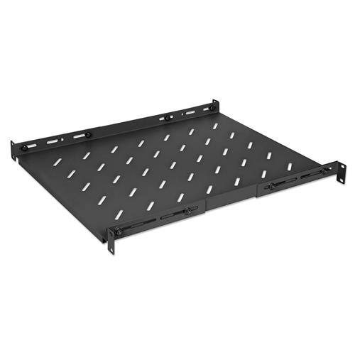 Intellinet 19" Fixed Shelf (adjustable) 1U 550mm shelf depth 550 to 750mm adjustable rail depth Max 20kg Black Lifetime warranty